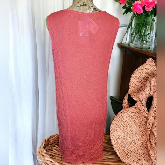 Aruba Blue Pink Embossed Tassel Dress Size Small - Picture 2 of 4